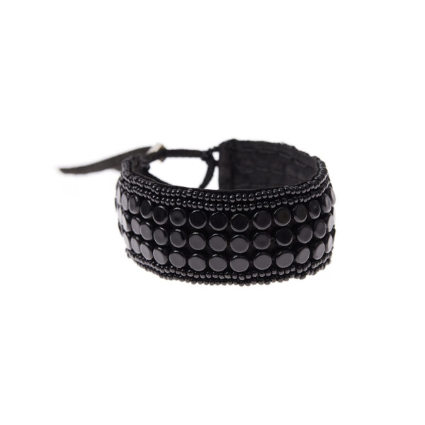 suede beaded bracelet in black
