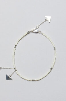 beaded silver bracelet with arrowhead charms