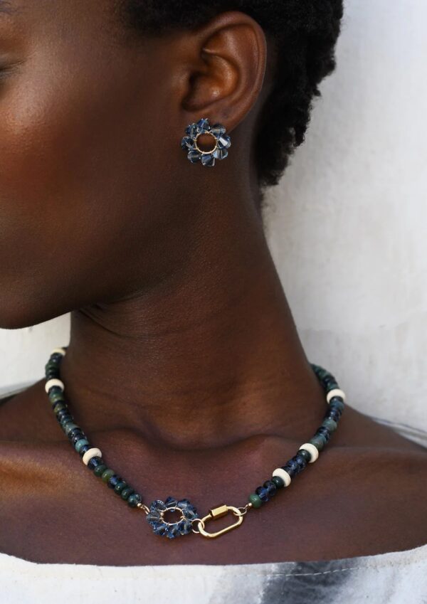 blue beaded necklace