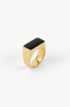 24k gold-plated recycled brass and recycled horn ring