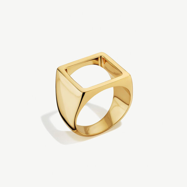 24k gold-plated open square ring