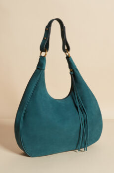 teal suede bag