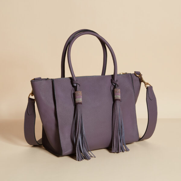 Purple leather bag