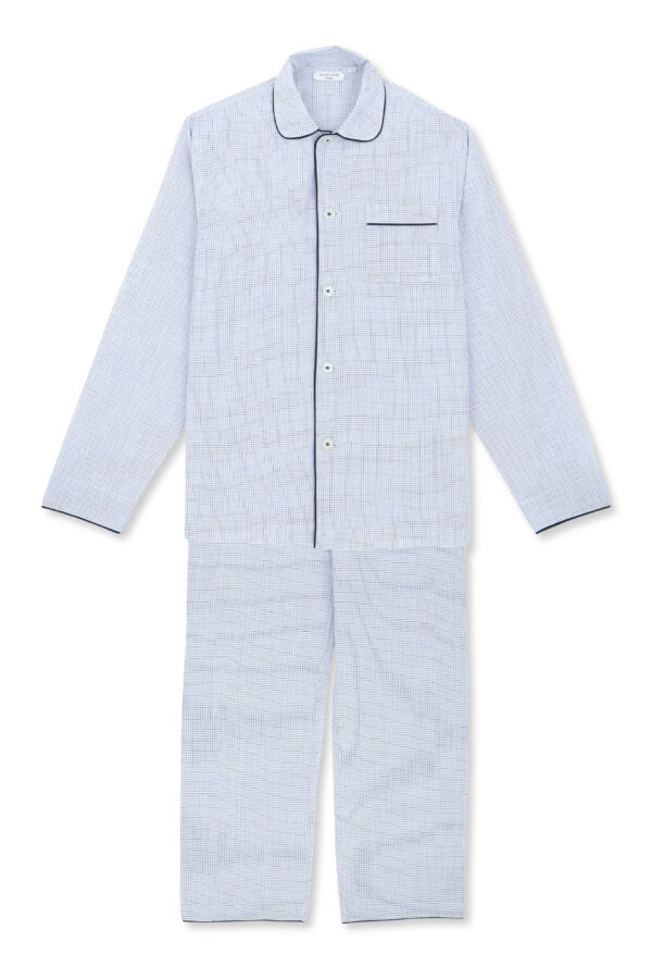 pajama in blue and white print