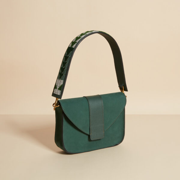 emerald green suede bag