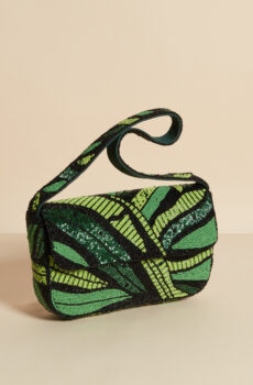 green beaded shoulder bag