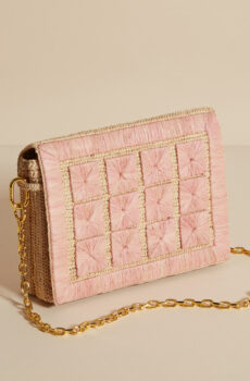 pink raffia bag