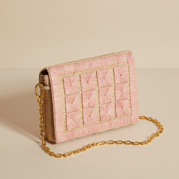 pink raffia bag