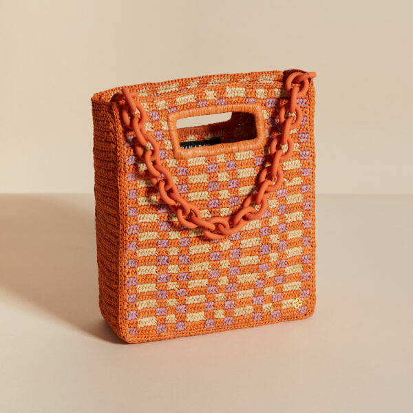 raffia bag in papaya