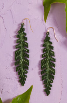 banana palm leaf earrings