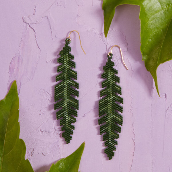 banana palm leaf earrings