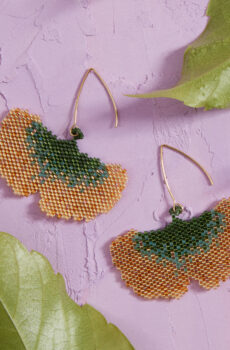 golden ginkgo leaf earrings